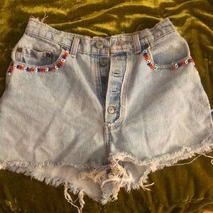 Vintage Levi high waisted blue Jean shorts